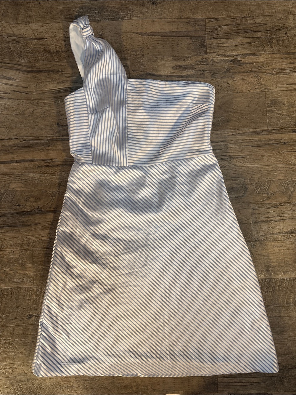 Banana Republic One-Shoulder Blue and White Striped Dress - Size 6